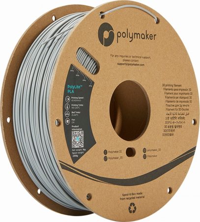 Polymaker PolyLite PLA nyomtatószál, szürke